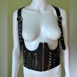 DOLLS KILL WIDOW BLACK SPIKE STUD HARNESS TOP SIZE XXL BONDAGE FESTIVAL BDSM